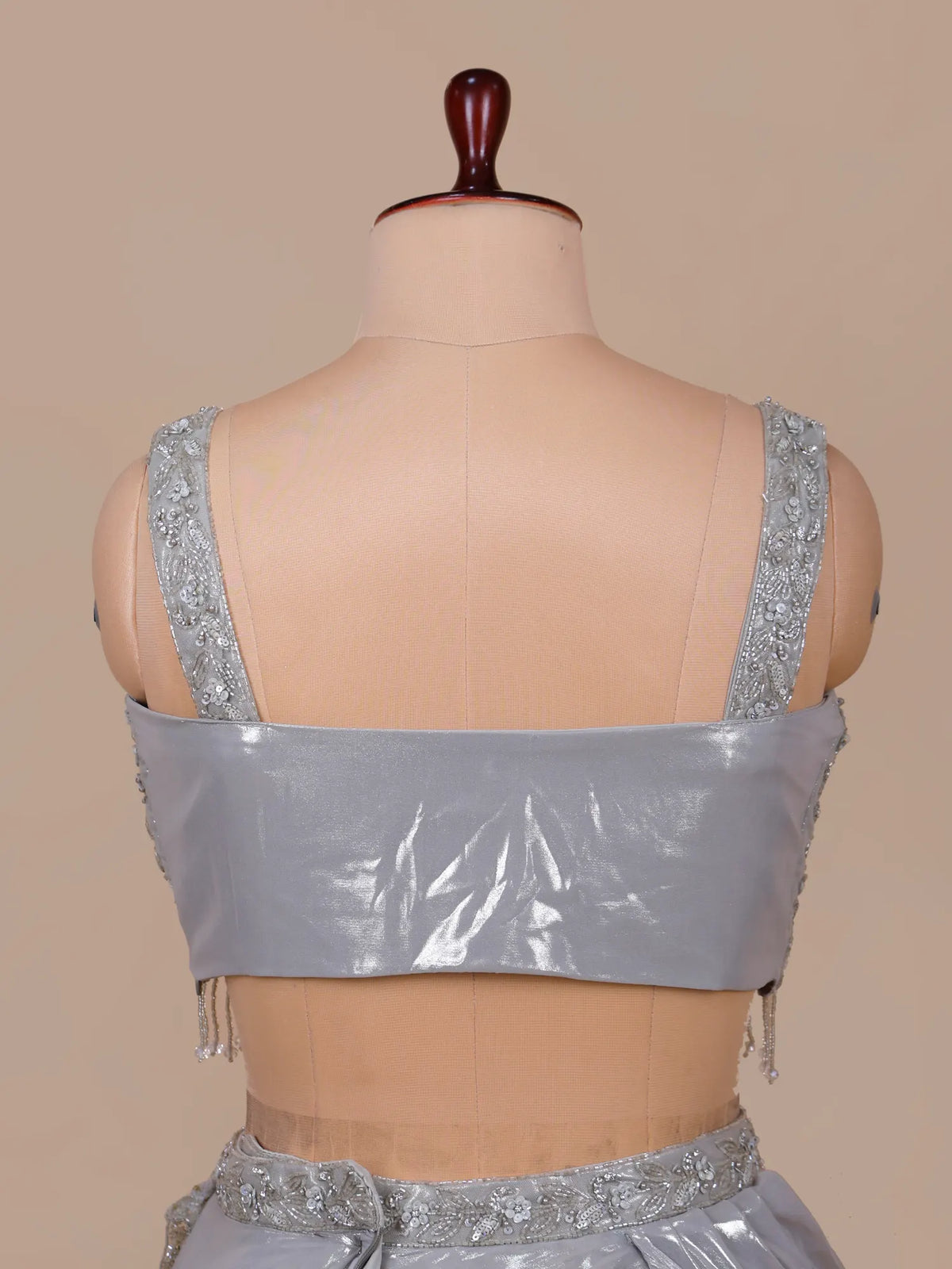 MyFashion KLS-2747 Designer Silver Tissue Party Wear Lehenga Pearl Sequins Work