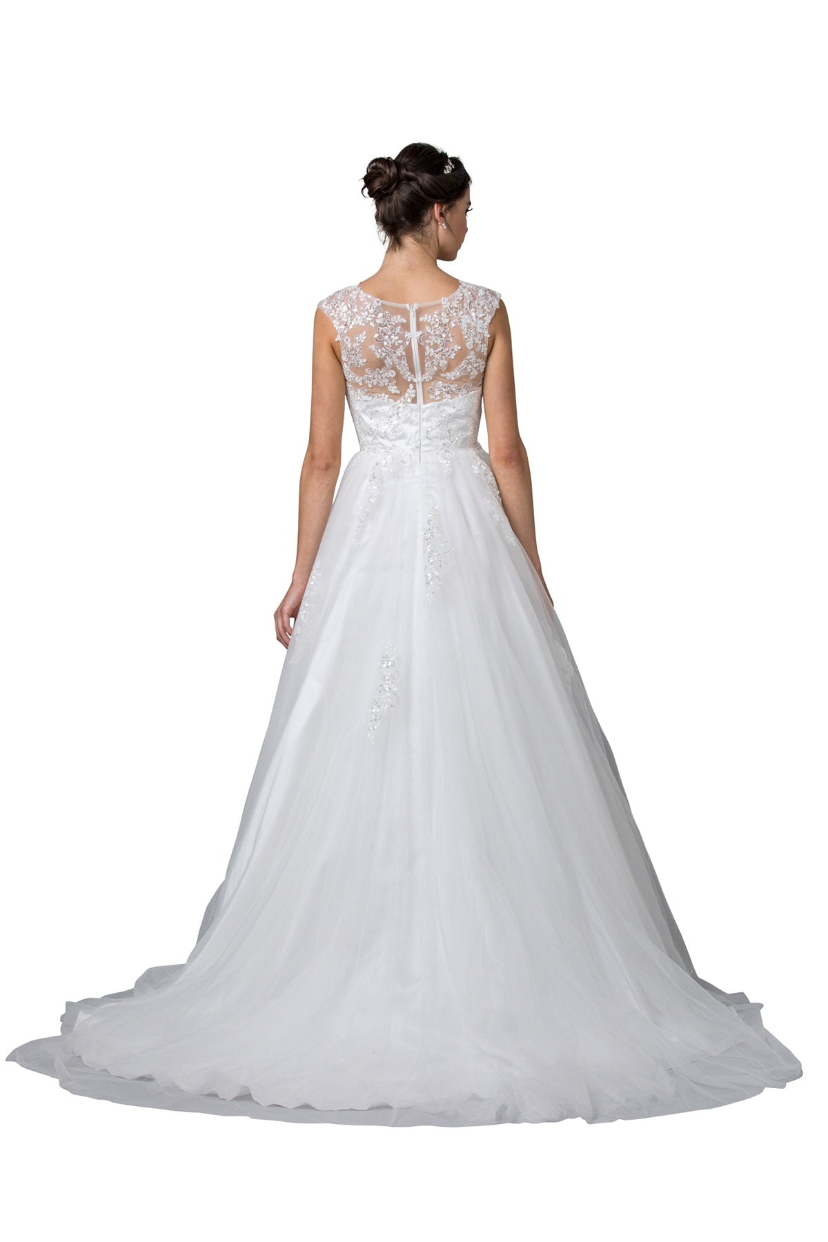 Aspeed Design -W2443 V Neck Bridal A-Line Dress