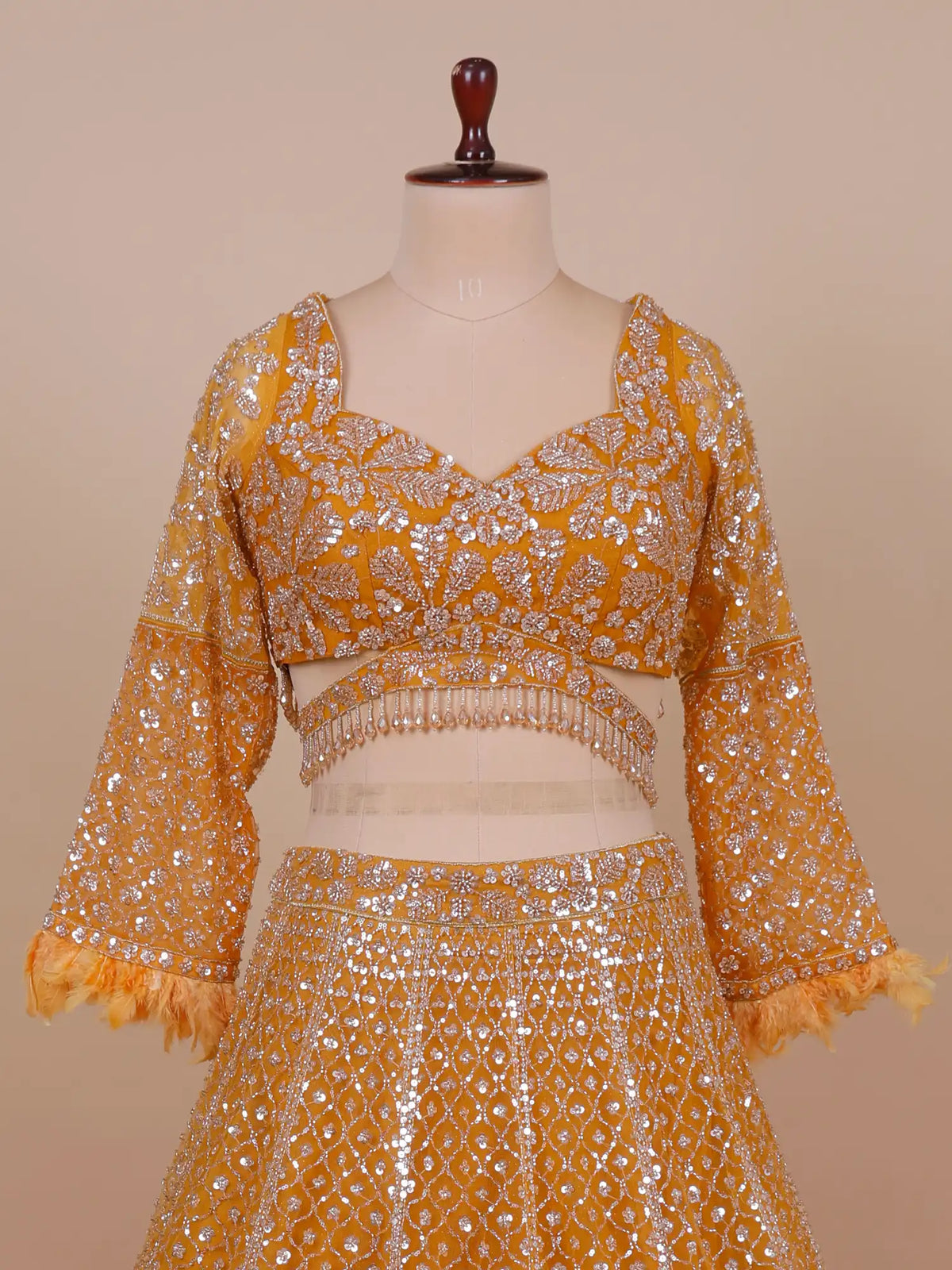 MyFashion KLS-2800 Exclusive Orange Net Lehenga With Designer Work For Weddings
