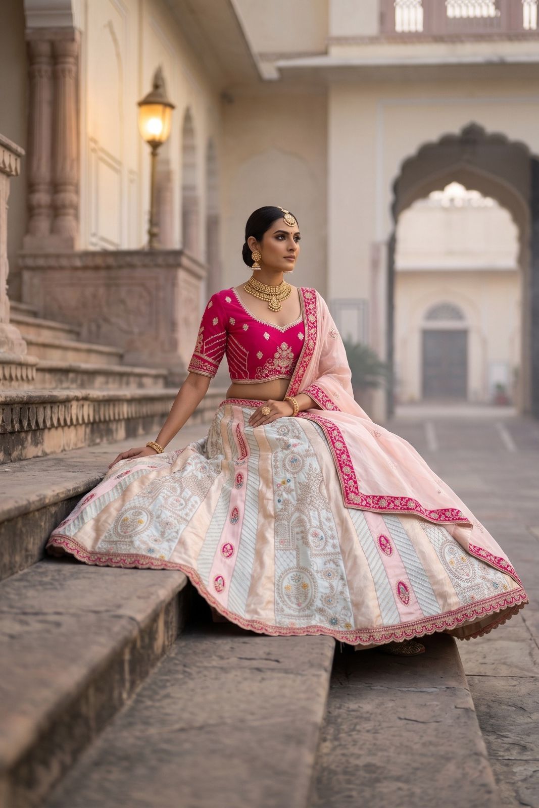 MyFashion -REET Rajnika Embroidered Sequinned Semi-Stitched Lehenga