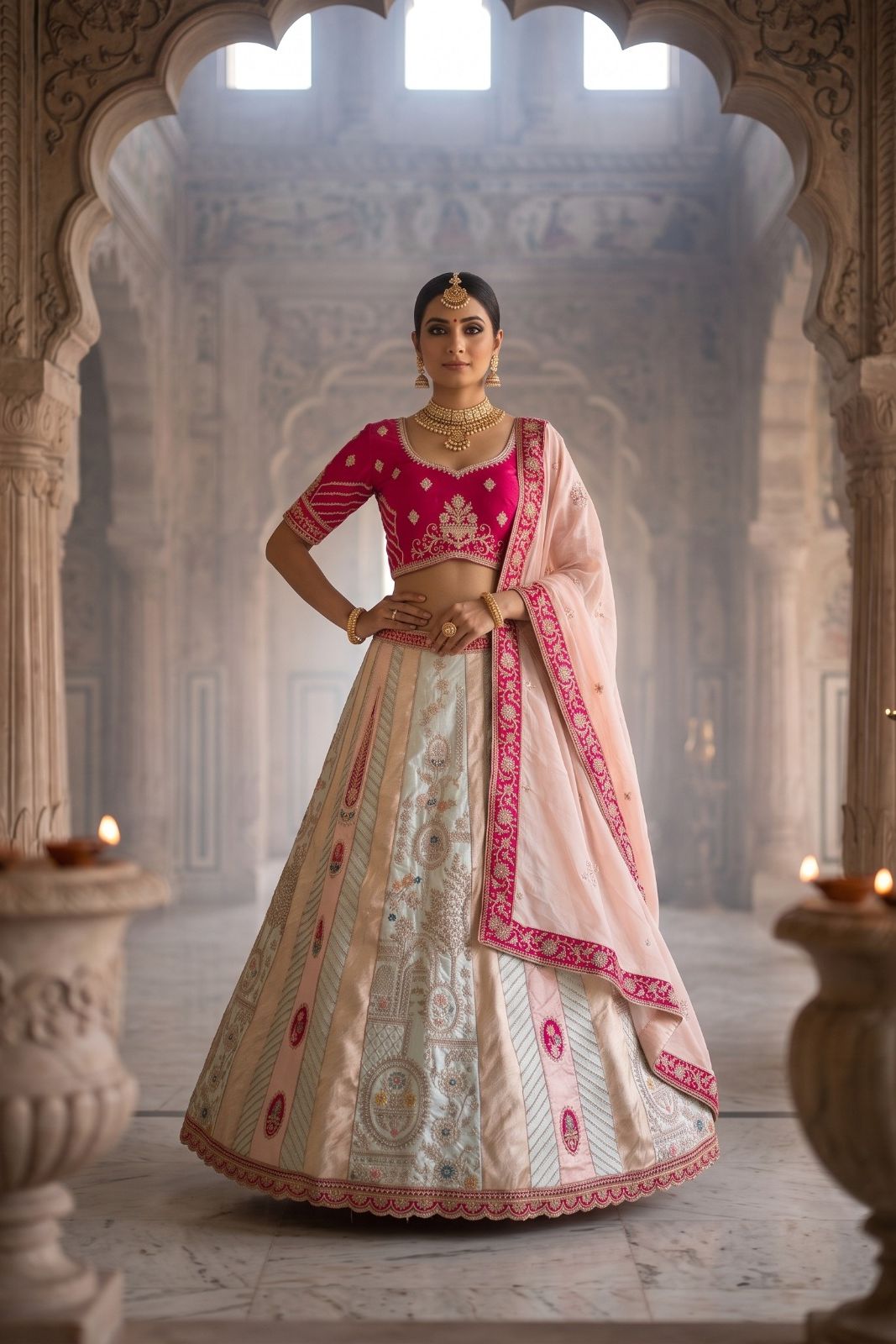 MyFashion -REET Rajnika Embroidered Sequinned Semi-Stitched Lehenga