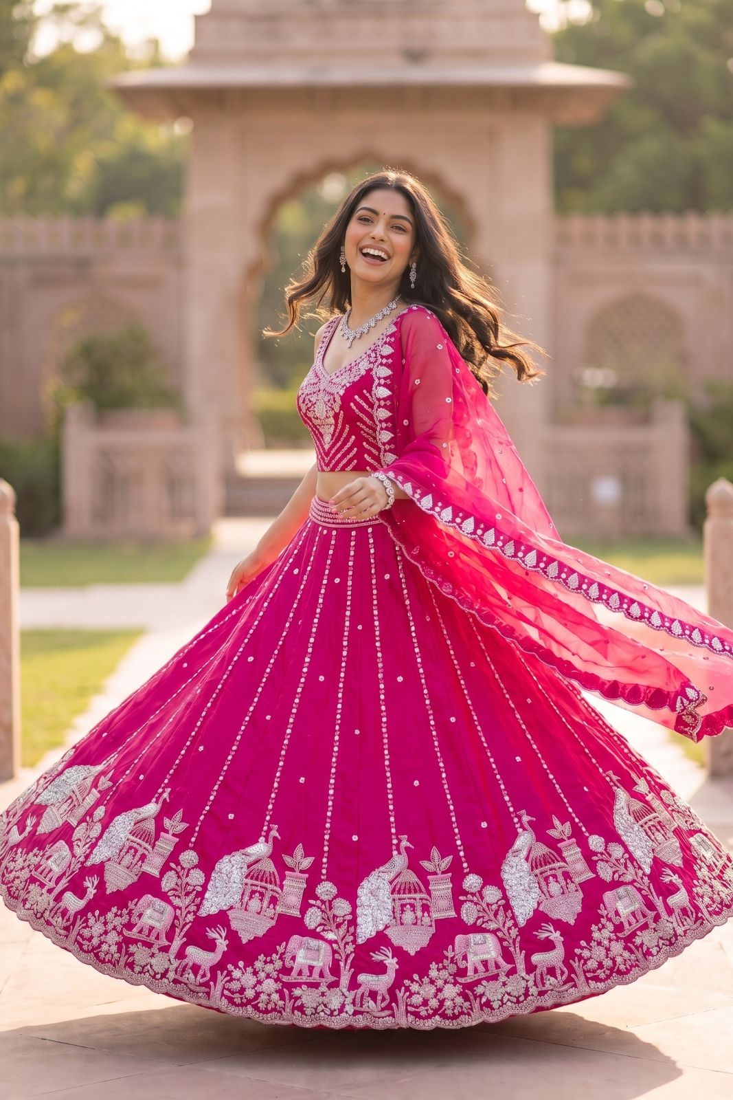 MyFashion -REET Ruhe Beads Embroidered Semi Stitched Lehenga Choli