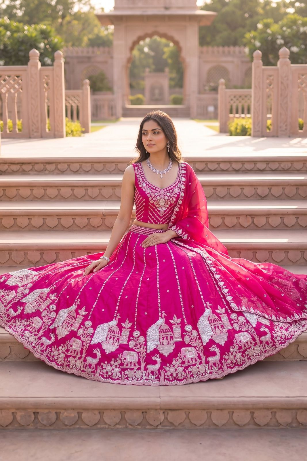 MyFashion -REET Ruhe Beads Embroidered Semi Stitched Lehenga Choli