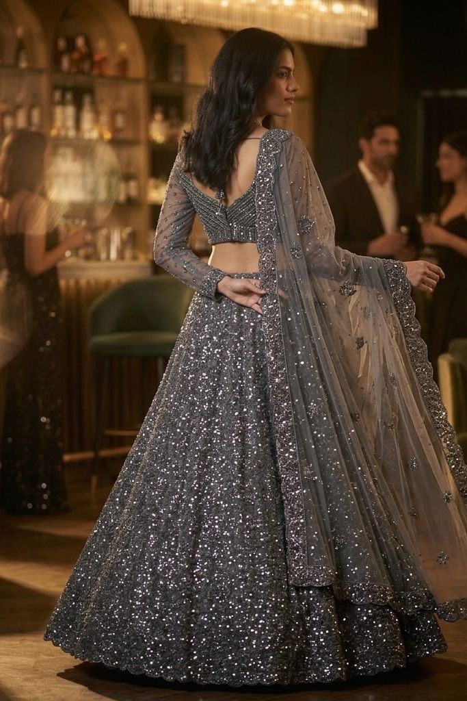 MyFashion -REET Nyra Floral Sequins Embroidered Net Lehenga Choli