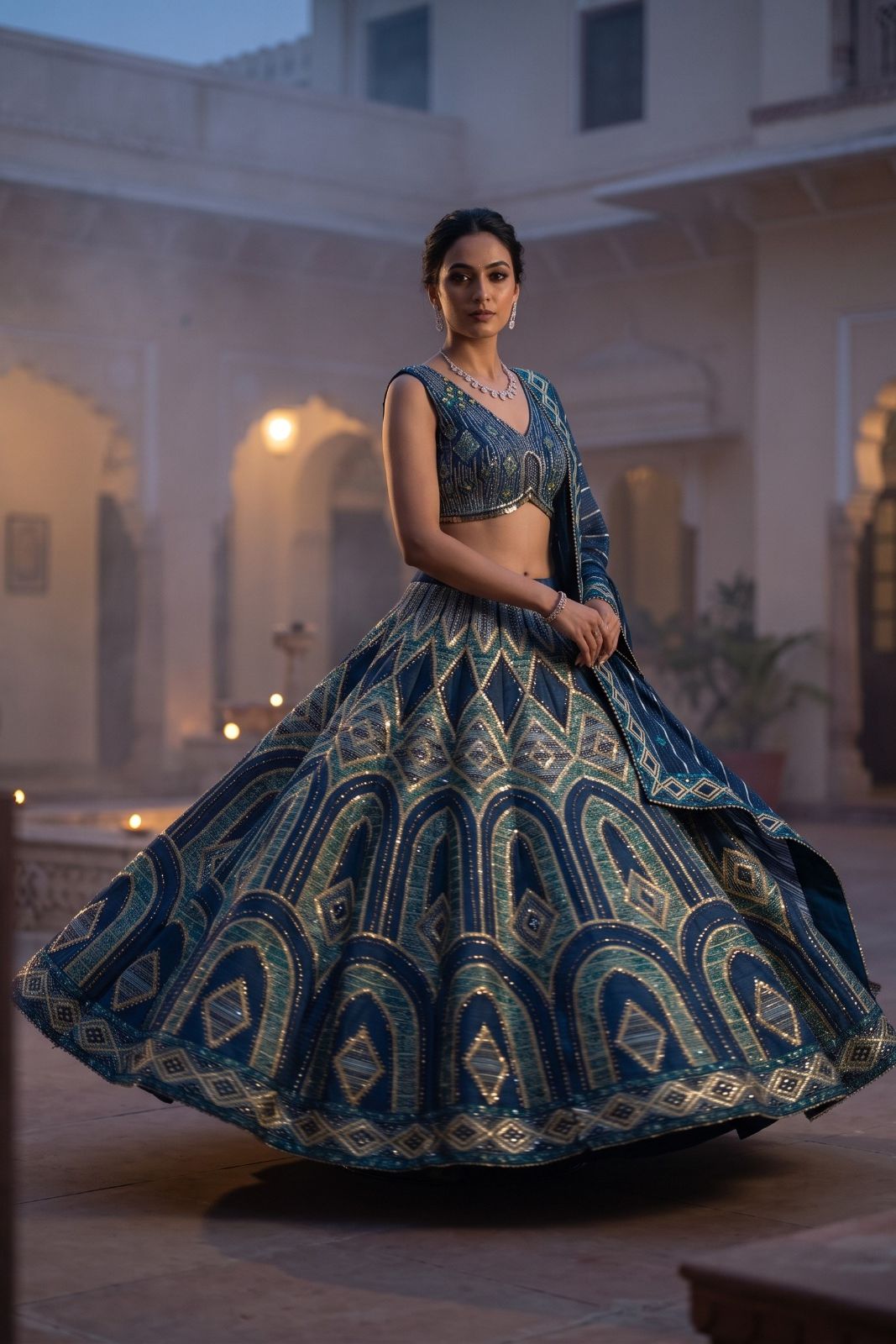 MyFashion -REET Iraa Sequens Zari Tila Print Lehenga Choli