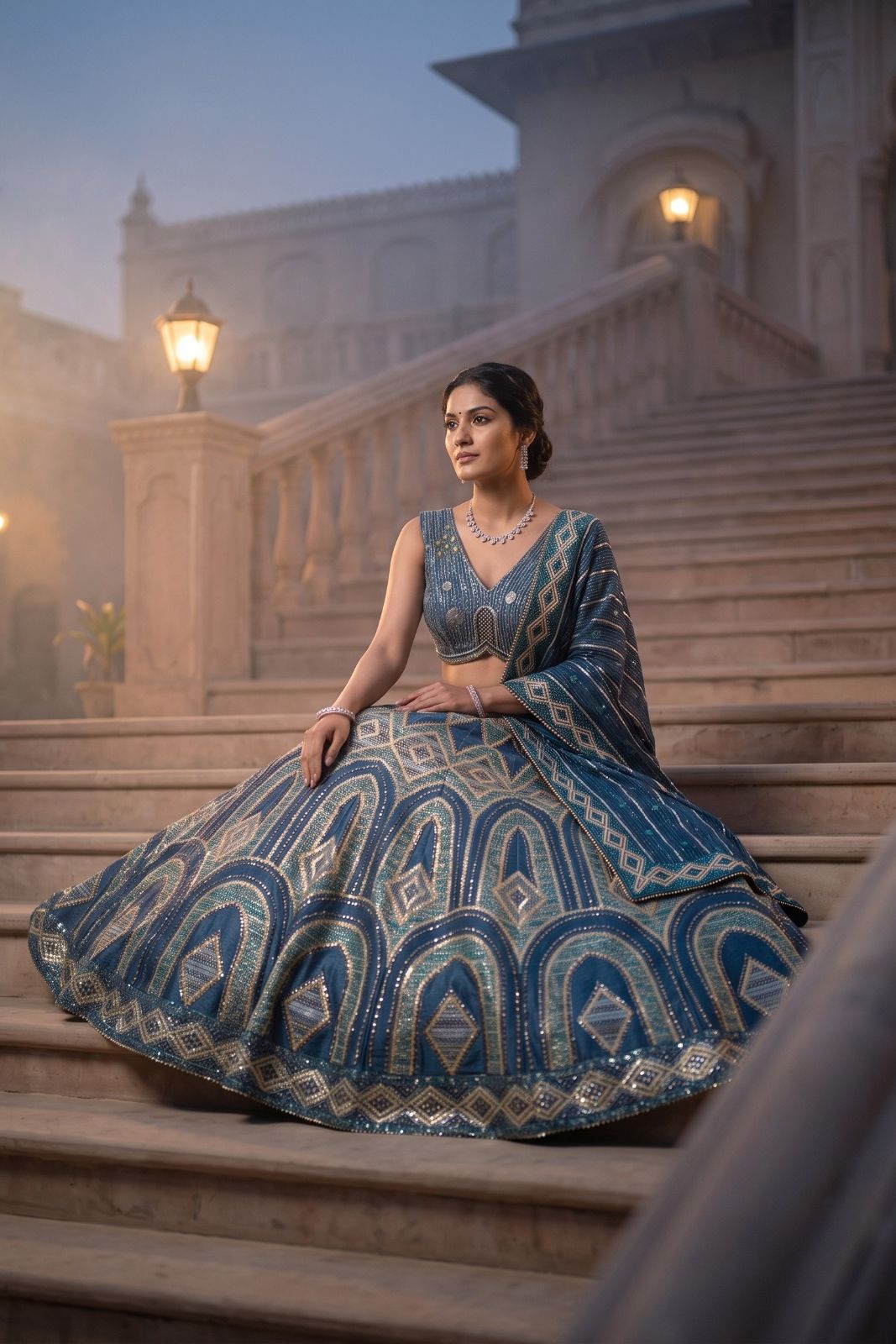 MyFashion -REET Iraa Sequens Zari Tila Print Lehenga Choli