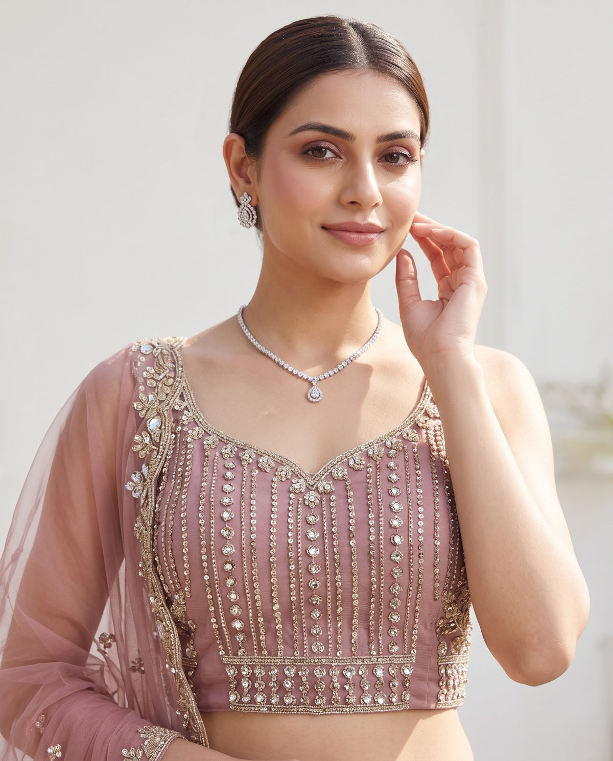 MyFashion -REET Misha Sequin Beads Zari Work Net Lehenga Choli