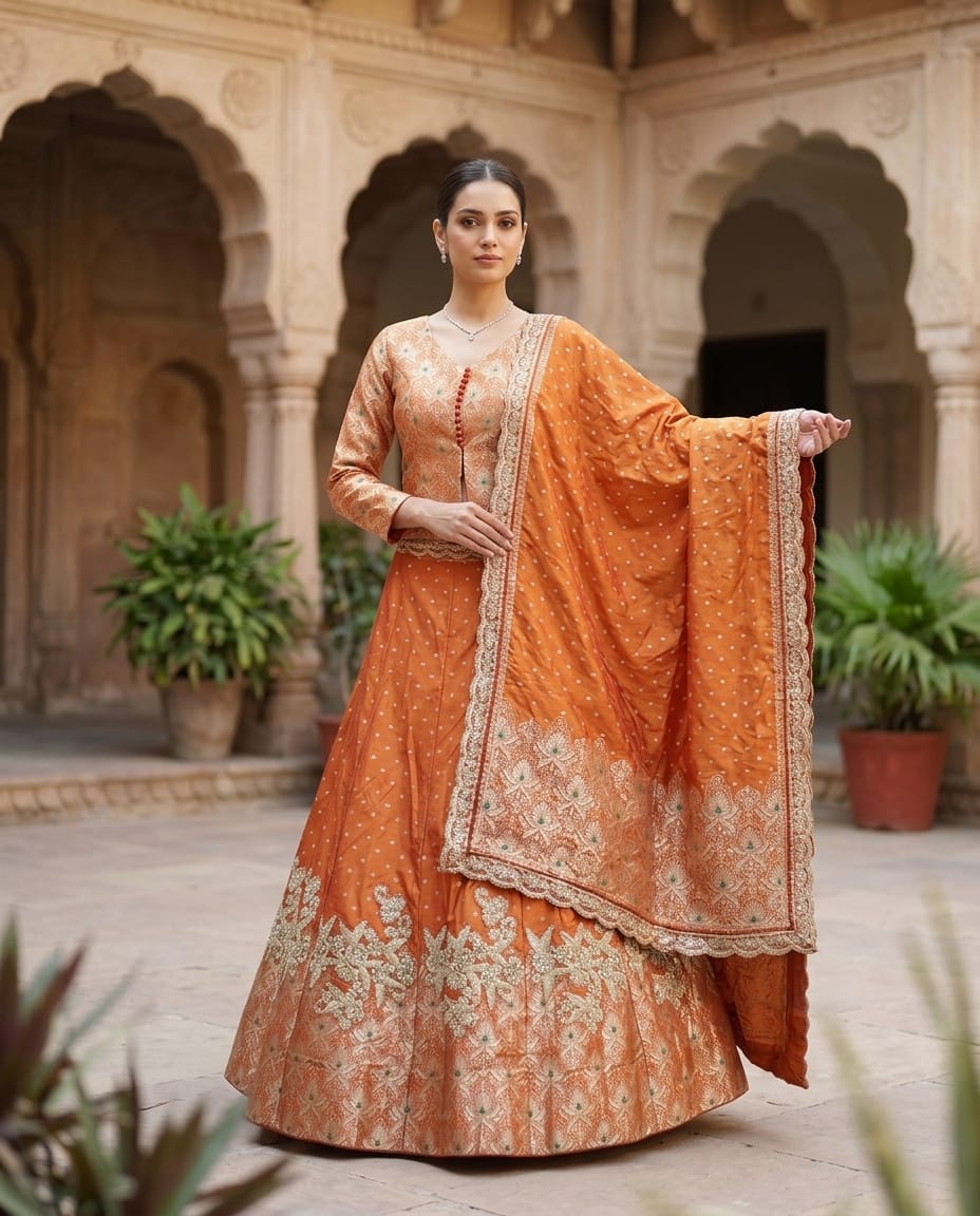 MyFashion -REET Ruhani 01 Applique Sequin Zardozi Banarasi Silk Lehenga Choli