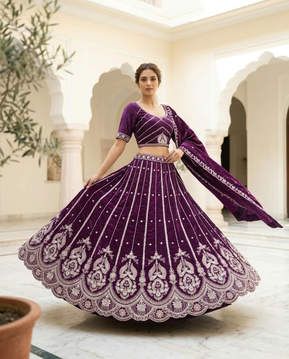 MyFashion -REET Ruhe Beads 01 Cut Dana Diamond Zardozi Work Lehenga Choli