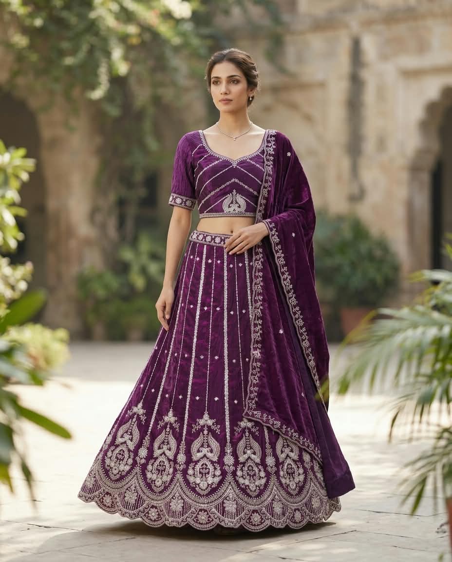 MyFashion -REET Ruhe Beads 01 Cut Dana Diamond Zardozi Work Lehenga Choli