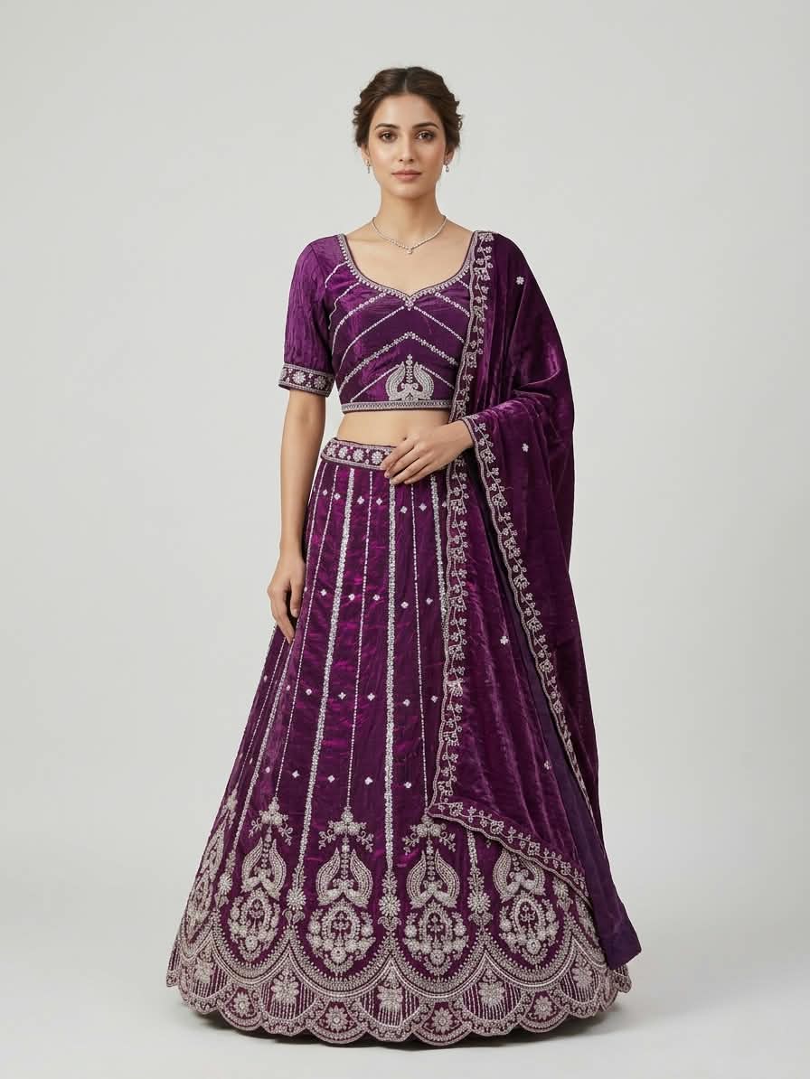 MyFashion -REET Ruhe Beads 01 Cut Dana Diamond Zardozi Work Lehenga Choli