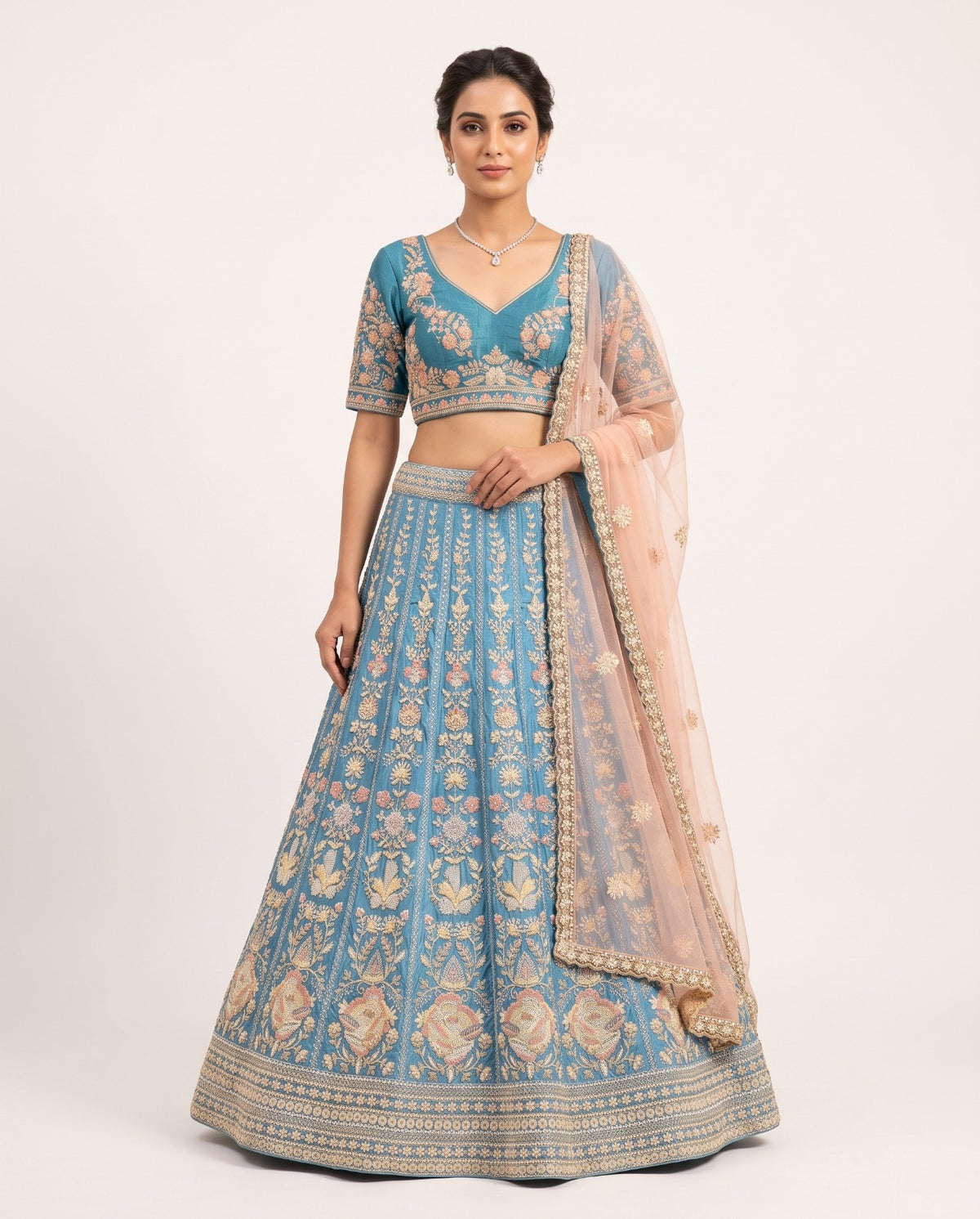 MyFashion -REET Adaa Zari Beads Sequins Silk Lehenga Choli