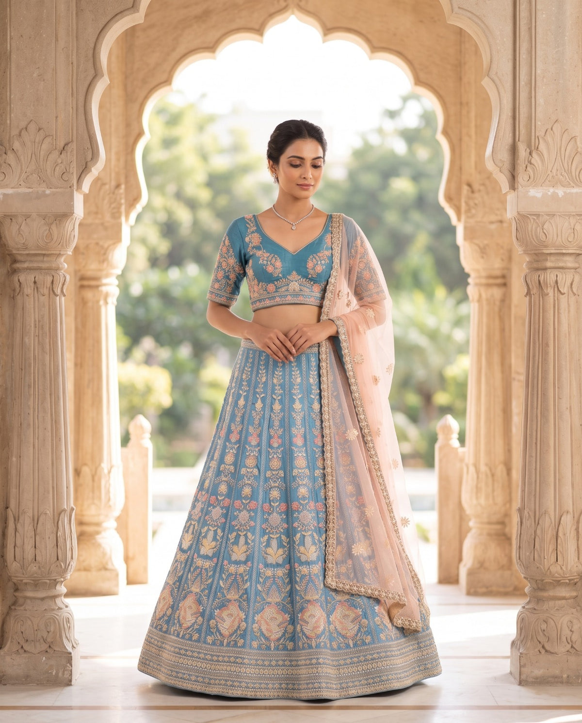 MyFashion -REET Adaa Zari Beads Sequins Silk Lehenga Choli