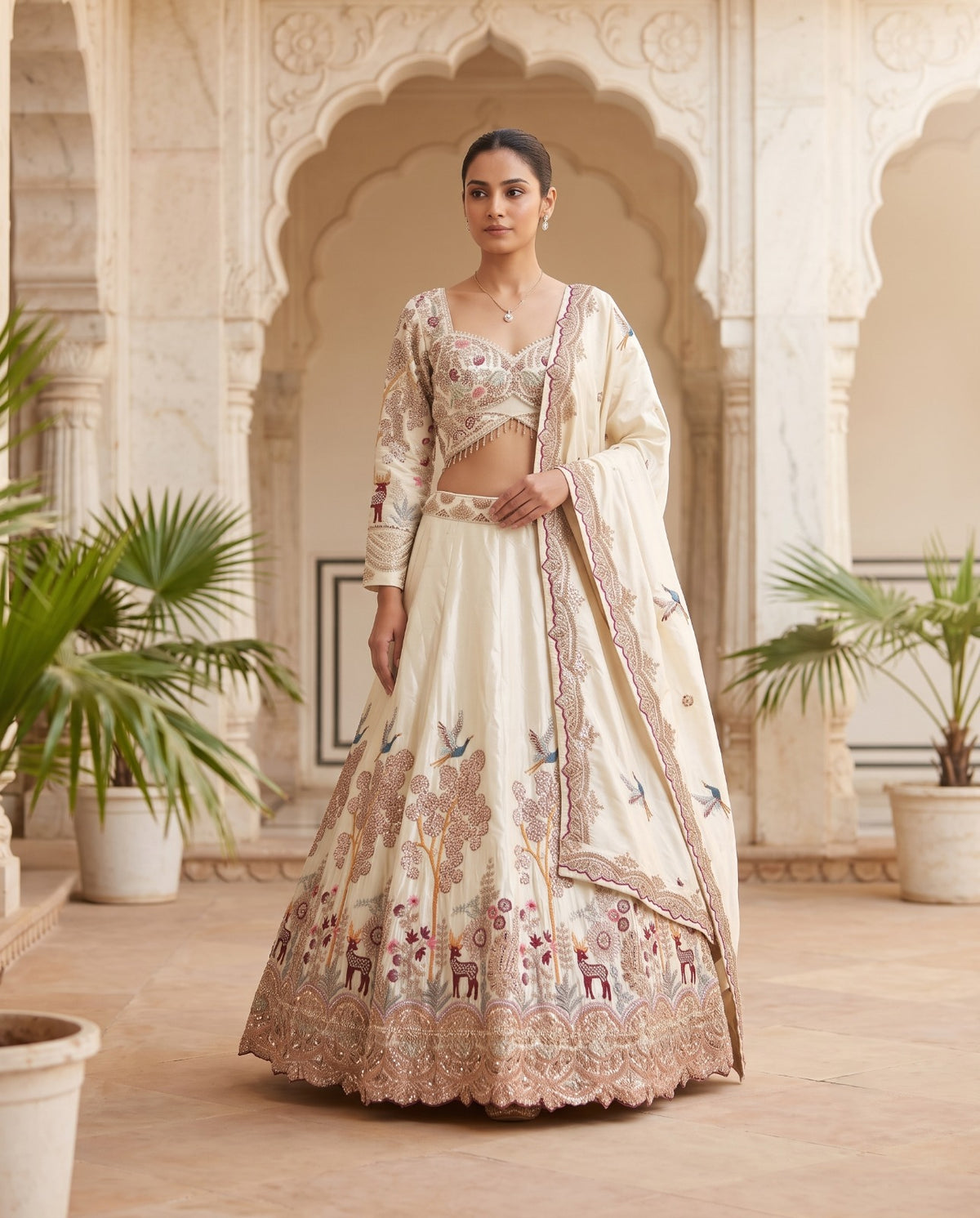 MyFashion -REET Morika Sequins Embroidered Thread Work A Line Lehenga Choli With Dupatta