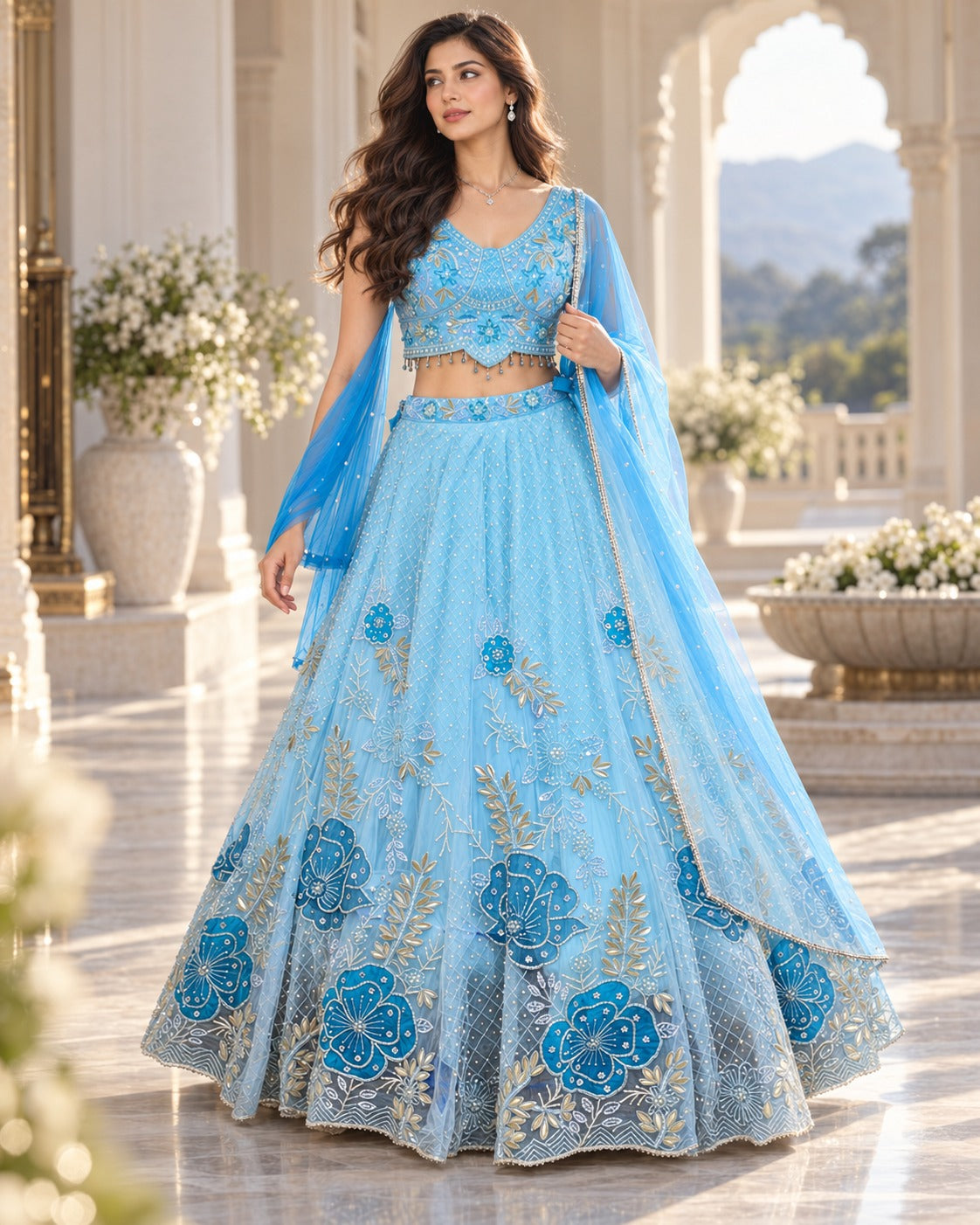 MyFashion -REET Noor Sequence Beads Thread Work Lehenga Choli