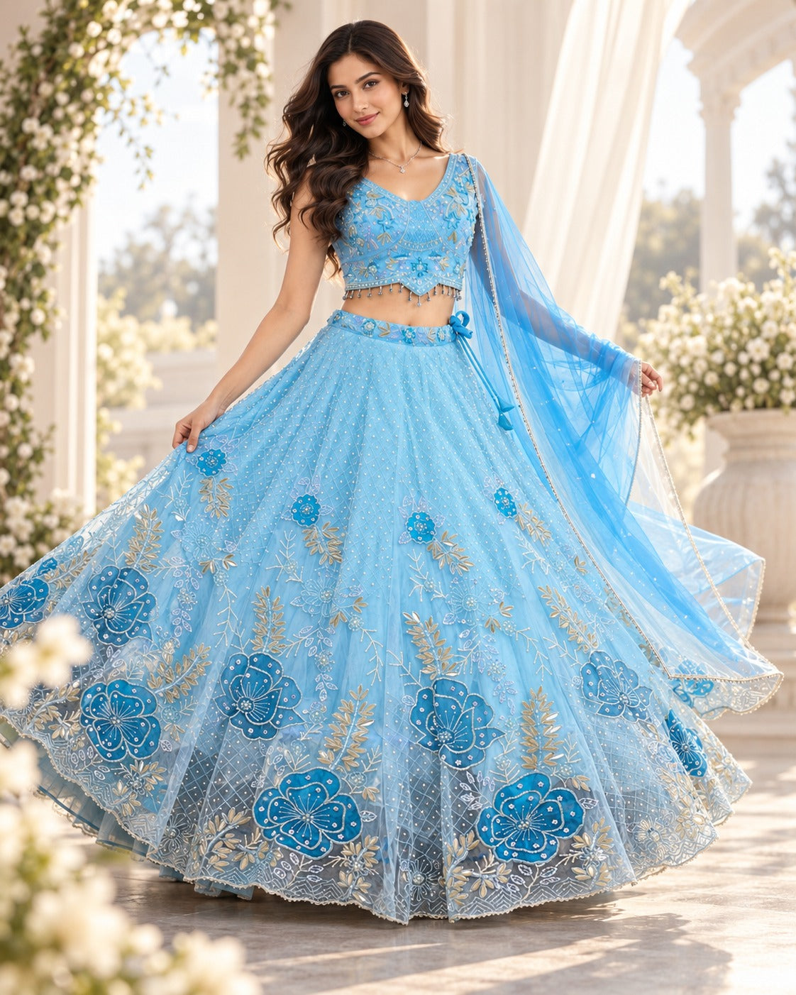 MyFashion -REET Noor Sequence Beads Thread Work Lehenga Choli