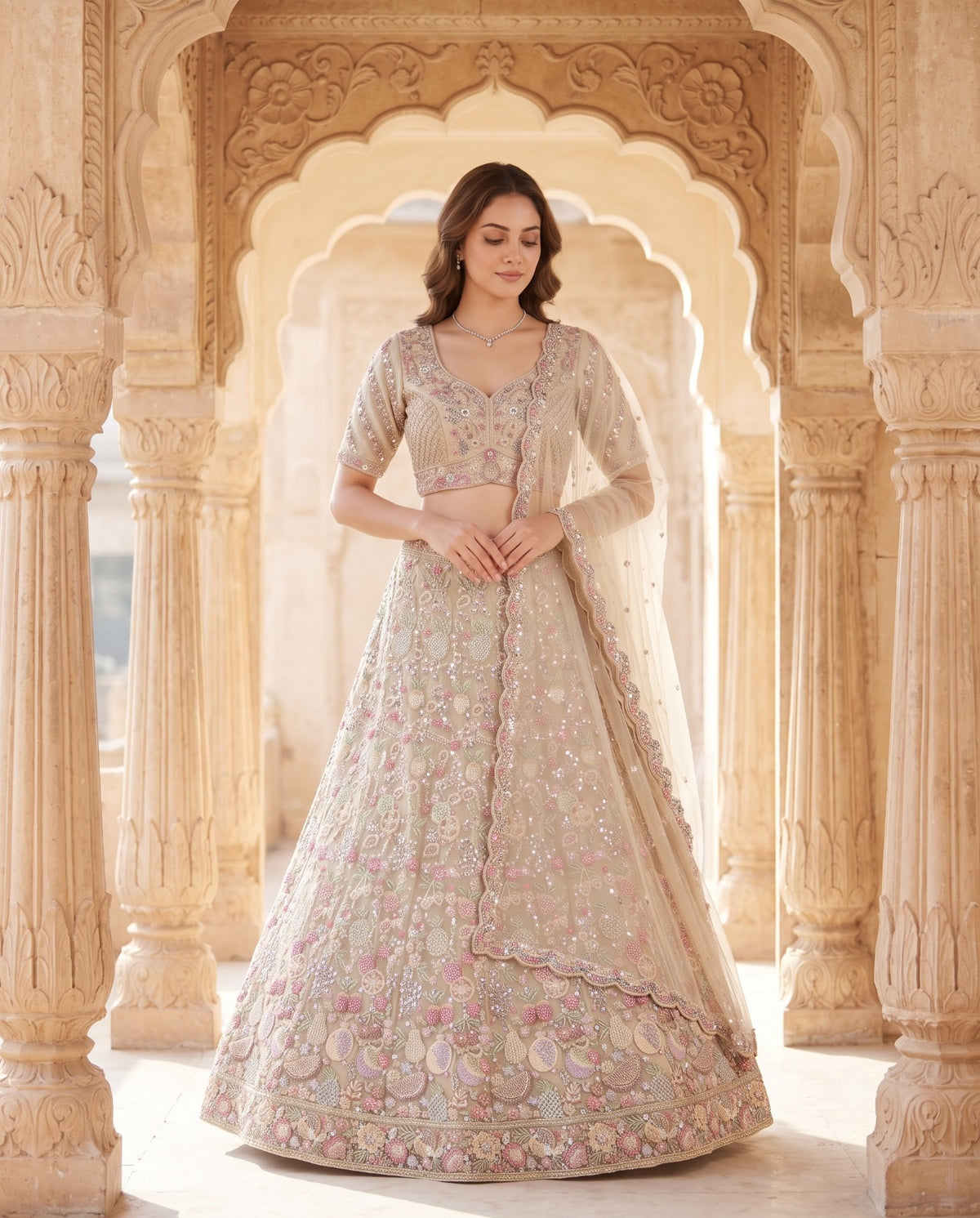 MyFashion -REET Aaraaya Sequin Cut Dana work Semi-Stitched Lehenga Choli