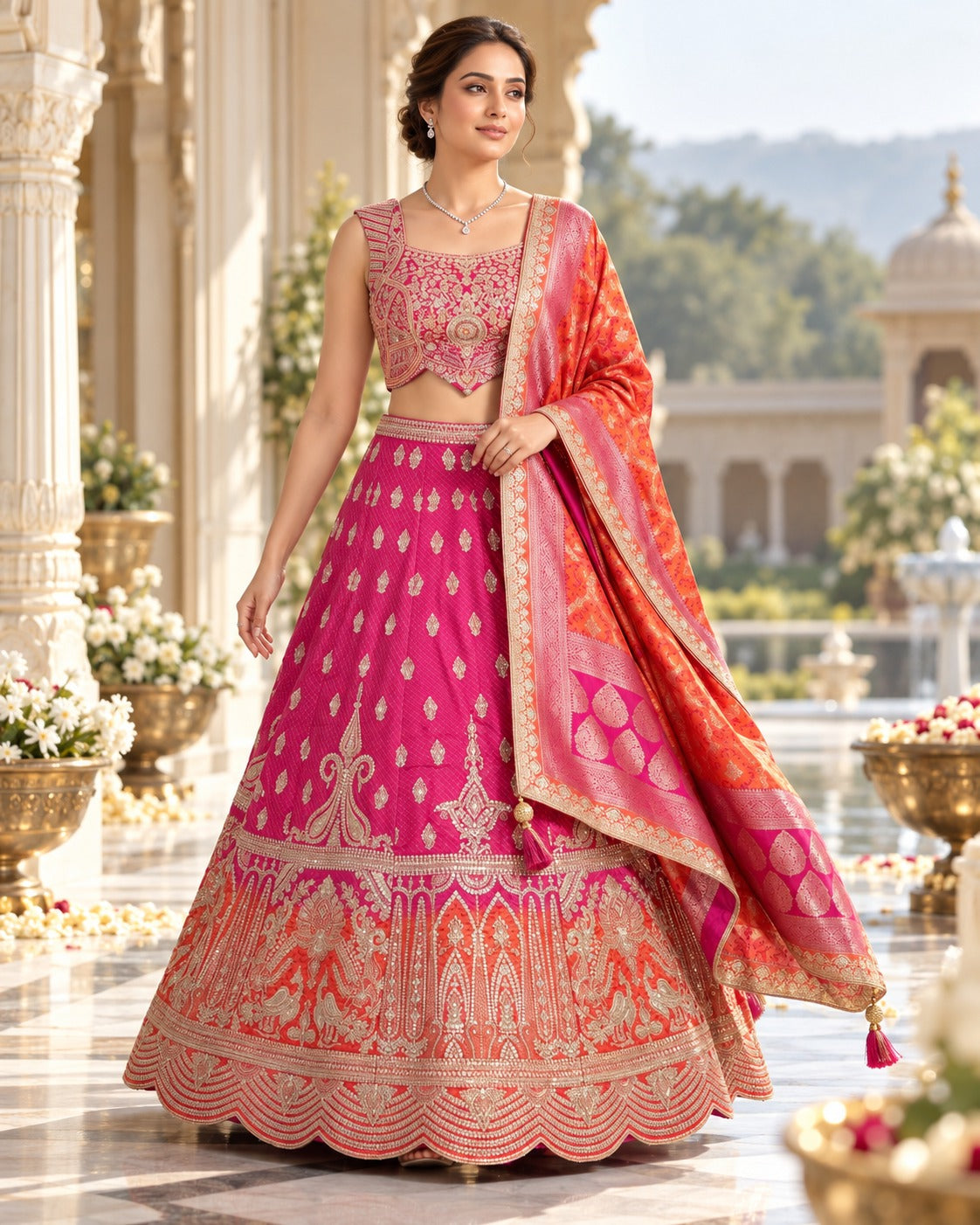 MyFashion -REET Mehrza Georgette Chiffon Traditional Lehenga Choli