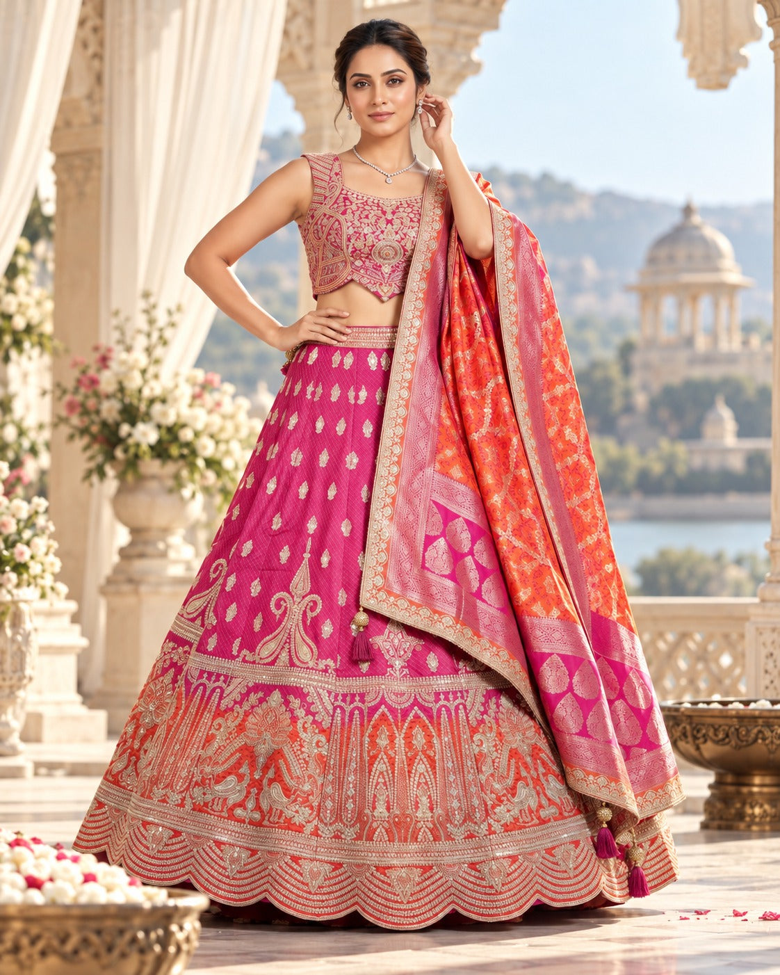 MyFashion -REET Mehrza Georgette Chiffon Traditional Lehenga Choli