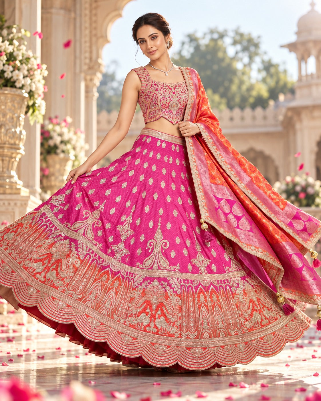 MyFashion -REET Mehrza Georgette Chiffon Traditional Lehenga Choli