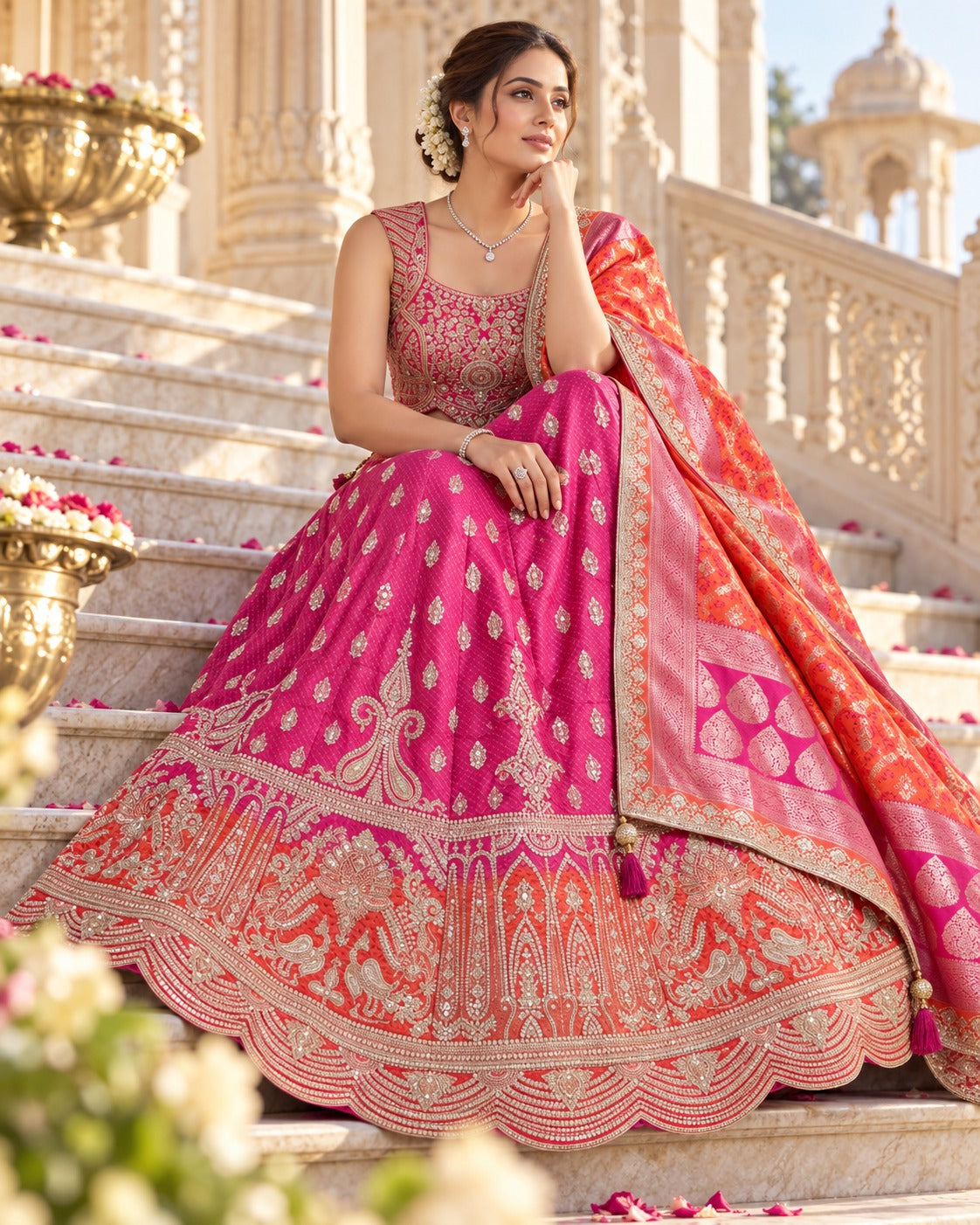 MyFashion -REET Mehrza Georgette Chiffon Traditional Lehenga Choli