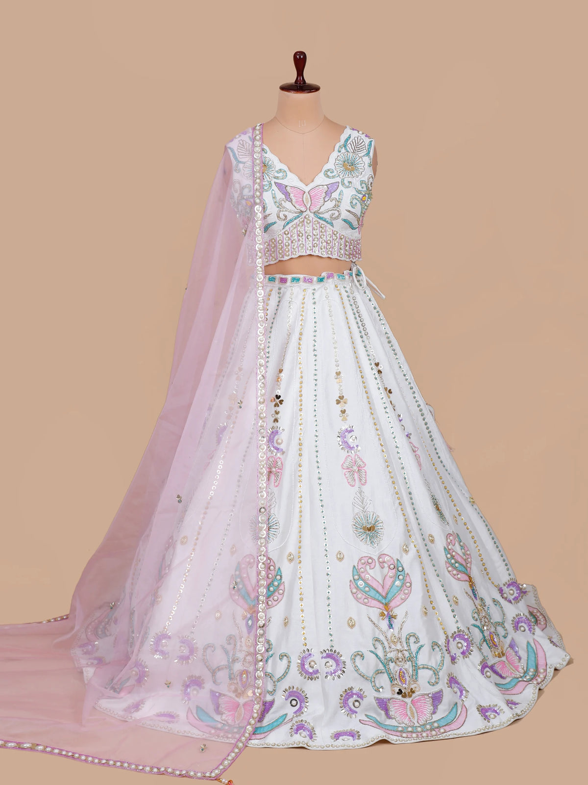 MyFashion KLS-2691 White Designer Raw Silk trending white lehenga
