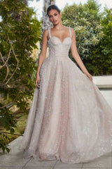 Pearleque Ball Gown With Crystal Strap By Andrea And Leo -A1180