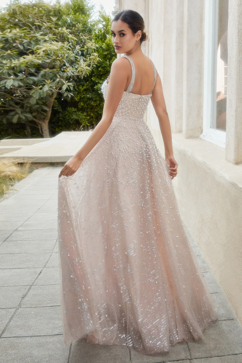Pearleque Ball Gown With Crystal Strap By Andrea And Leo -A1180