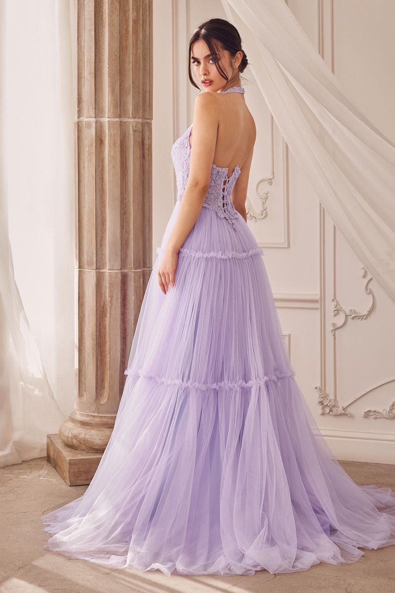 Halter Gown With Tier Skirt By Andrea And Leo -A1206