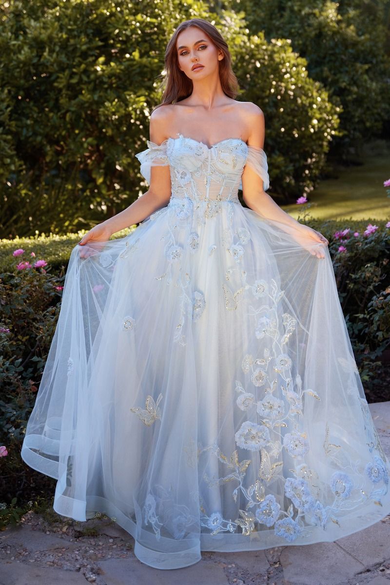 Andrea and Leo -A1246 Floral Applique Ball Gown