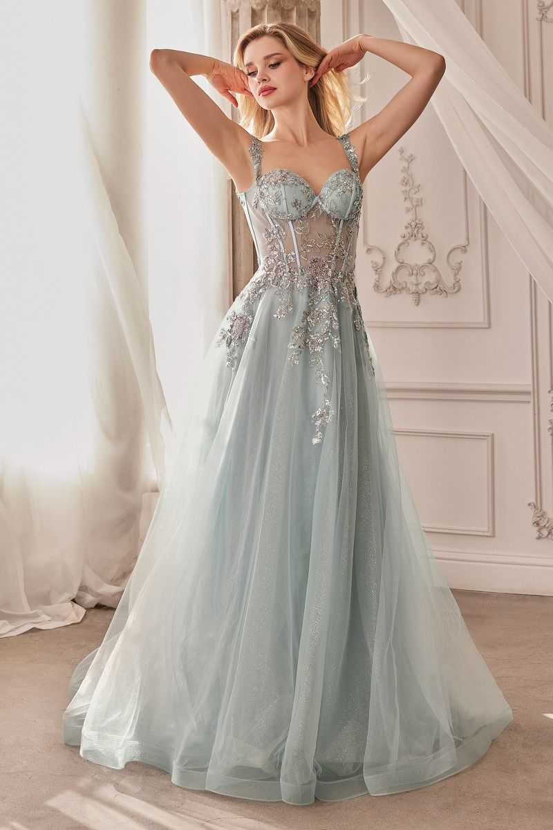 Andrea And Leo -A1258 Embellished Corset Bodice Tulle Ball Gown