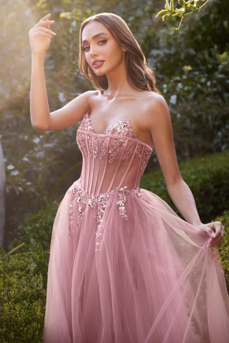 Andrea and Leo -A1267 Strapless A-Line Dress