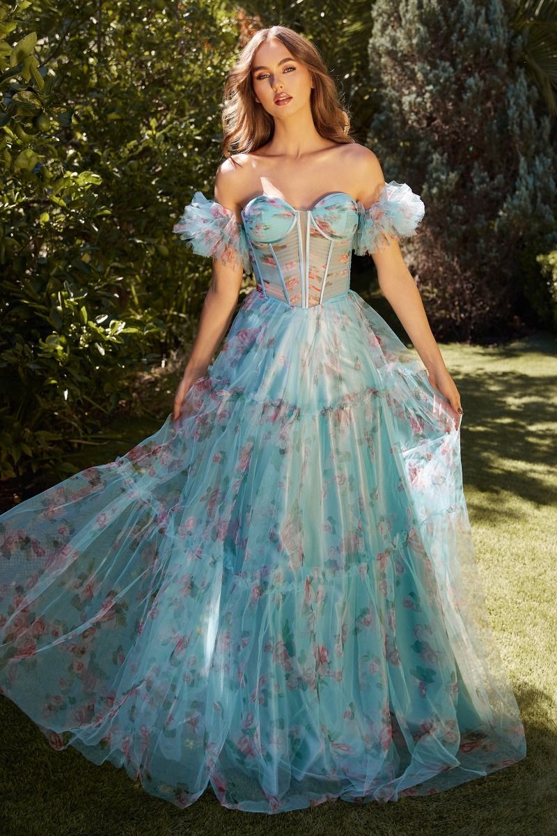 Andrea And Leo -A1285 Sweetheart Floral Printed Ball Gown