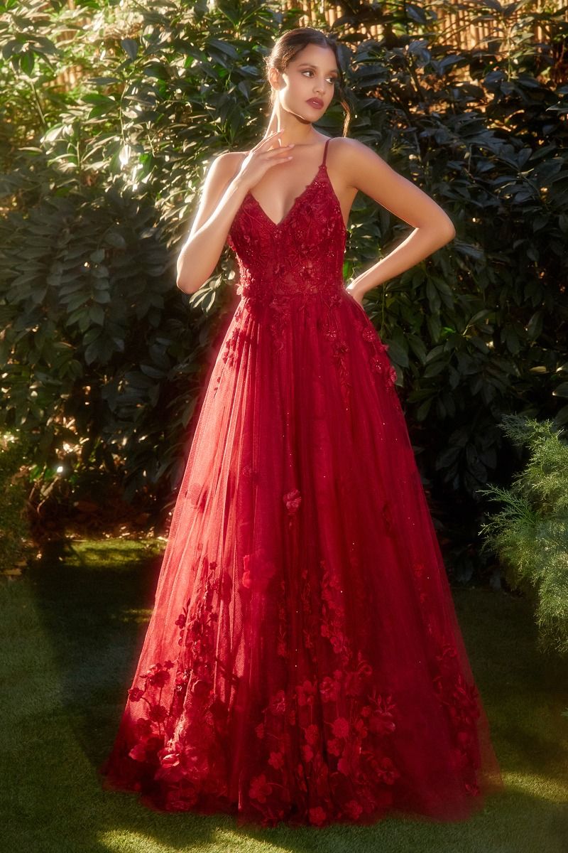 Andrea and Leo -A1326 Floral Applique Ball Gown