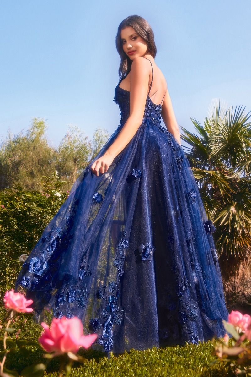 Andrea and Leo -A1326 Floral Applique Ball Gown