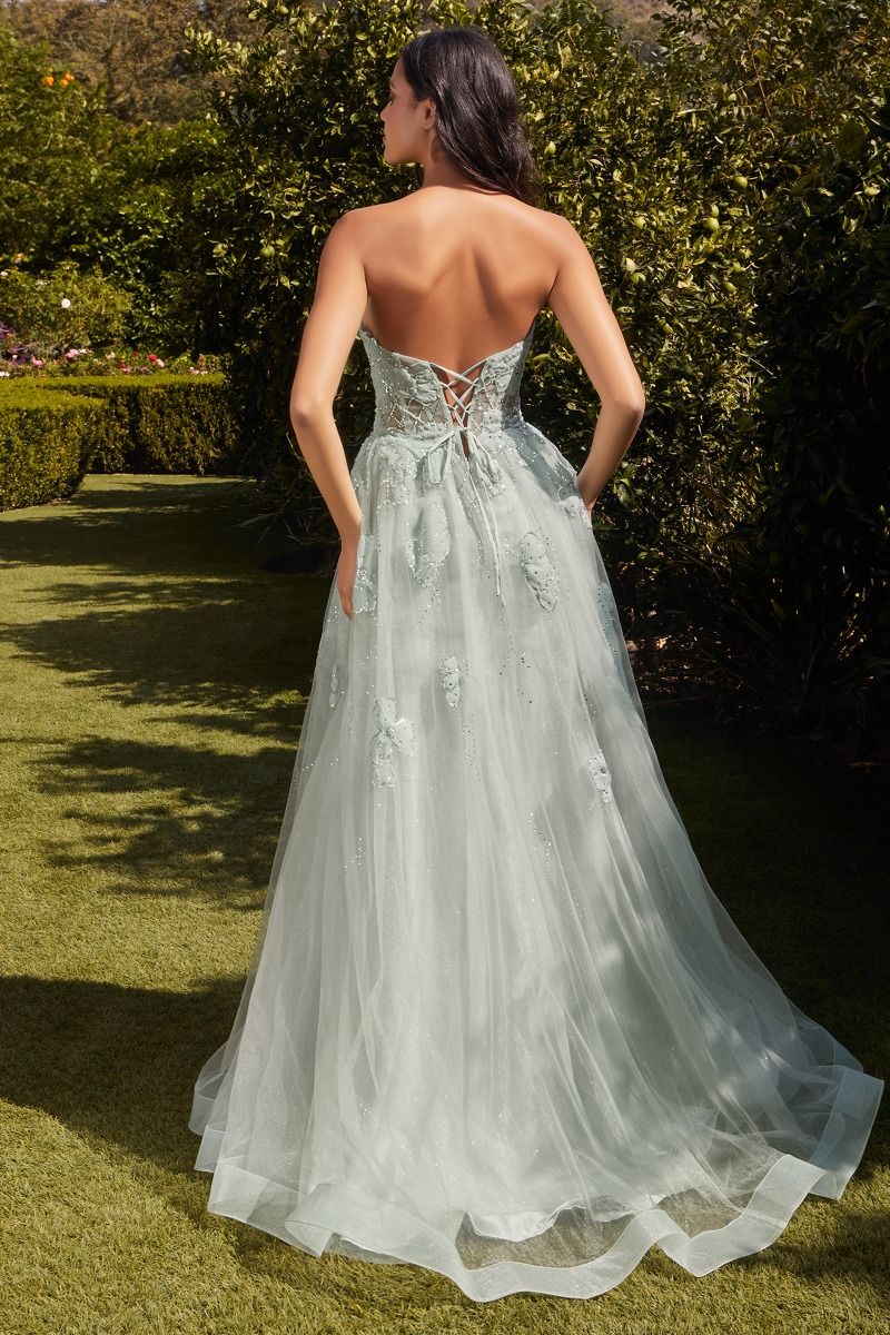 Andrea And Leo -A1346 Sheer Bodice Strapless Ball Gown