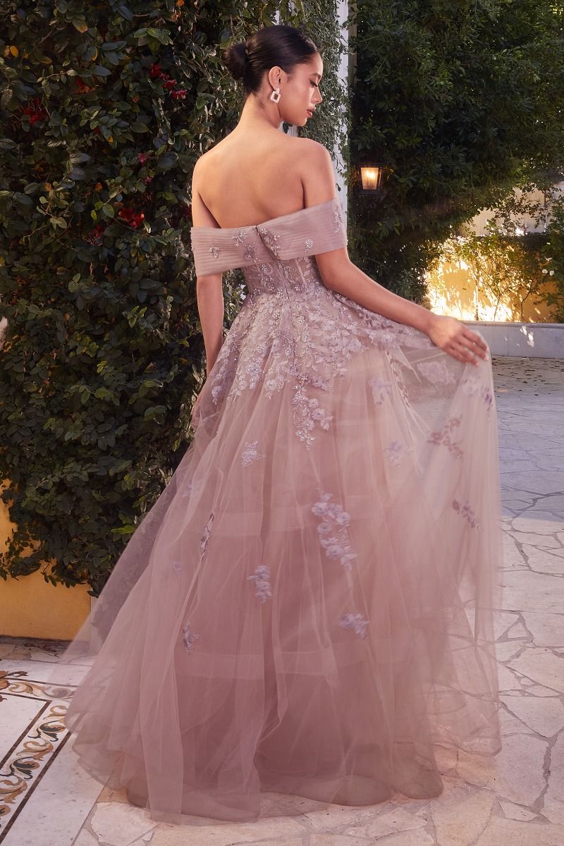 Andrea And Leo -A1348 Floral Off Shoulder Ball Gown