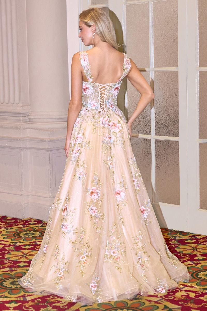 Andrea and Leo -A1480 Applique Square A-line Gown