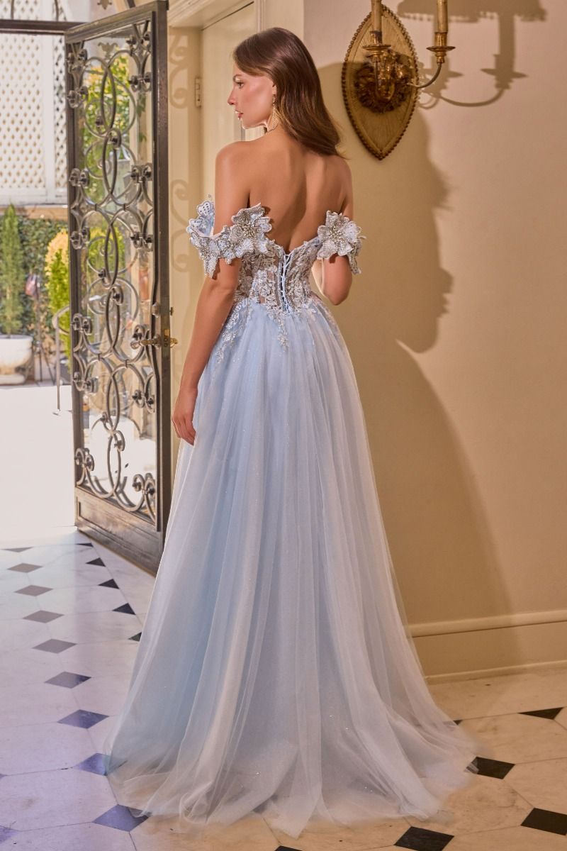 Andrea and Leo -A1512 Floral Off Shoulder A-line Gown