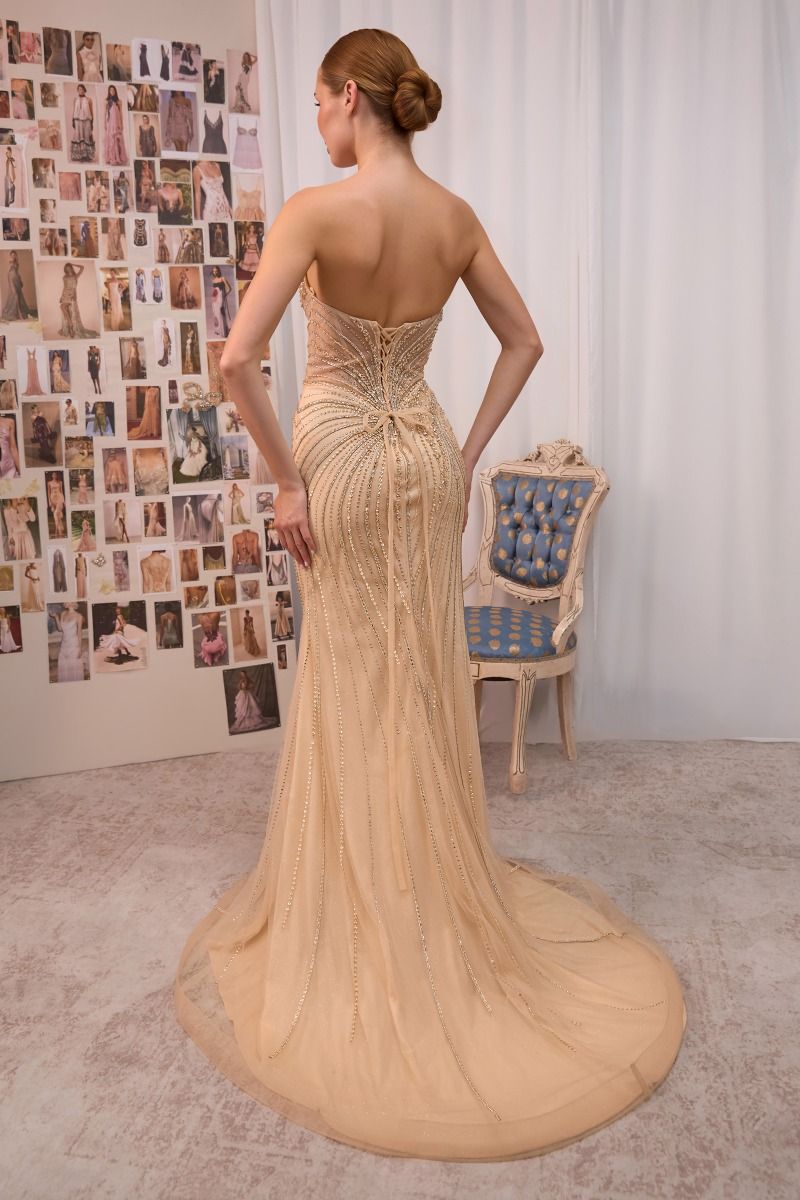 Andrea and Leo -A1519 Satin Strapless Sweetheart Mermaid Gown