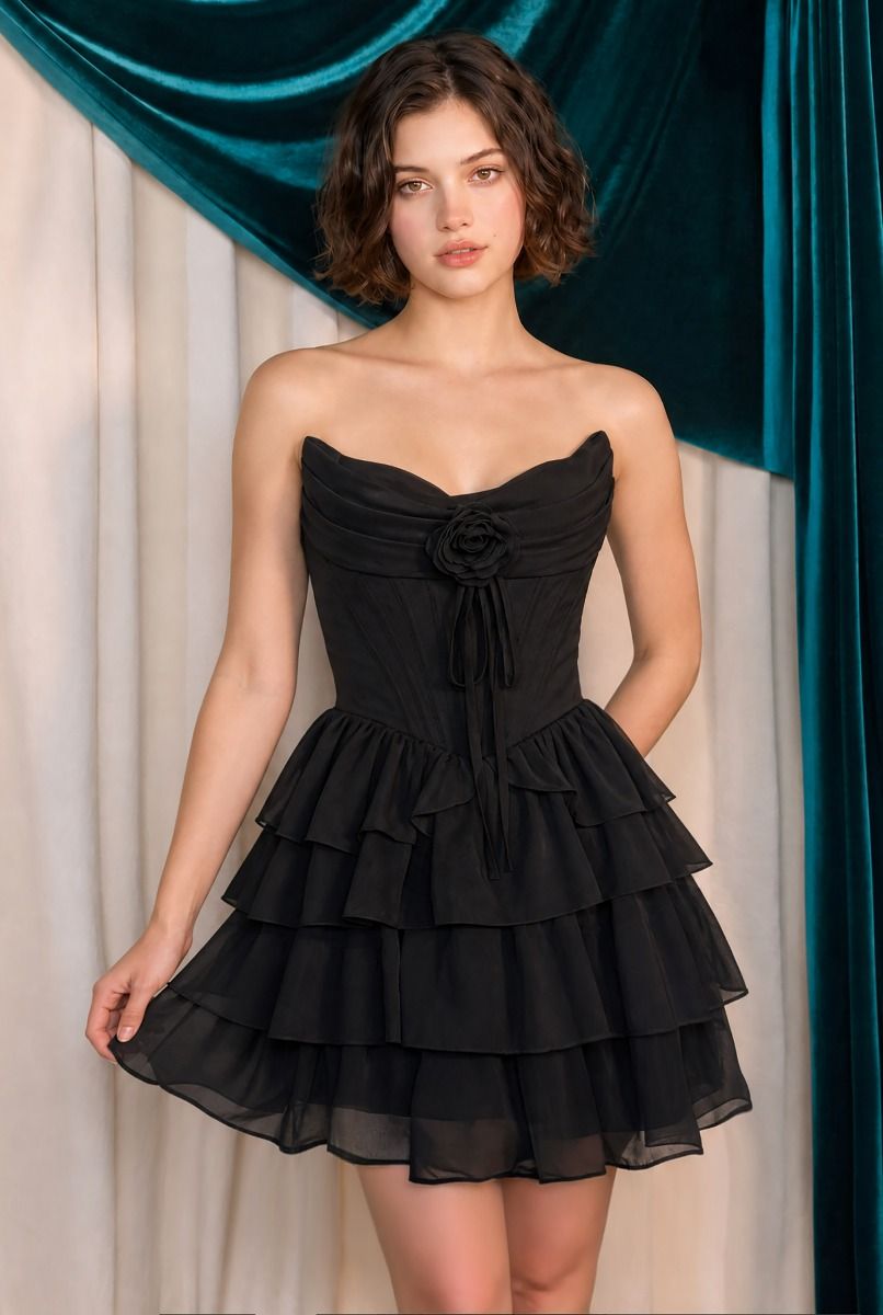 Andrea and Leo -A1521 Short Strapless Sweetheart A-line Dress