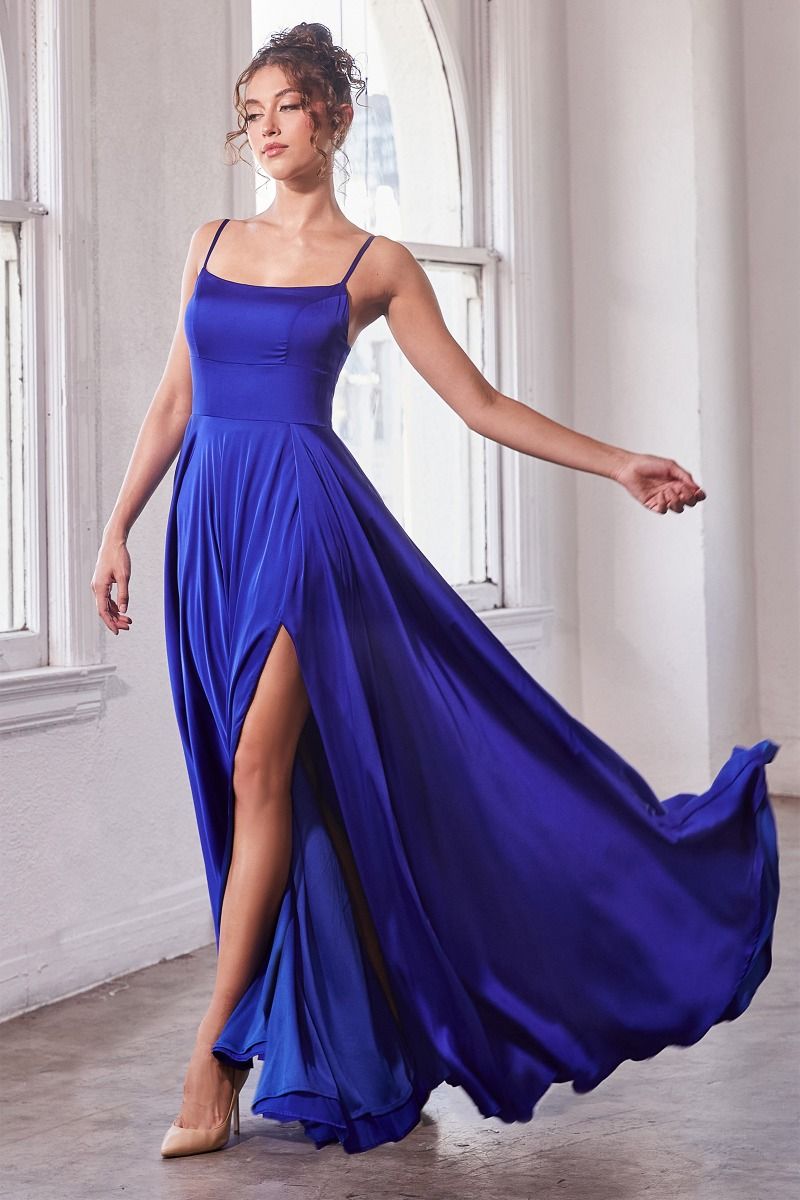 Cinderella Divine -B8402 Spaghetti Strap A-Line Prom Gown