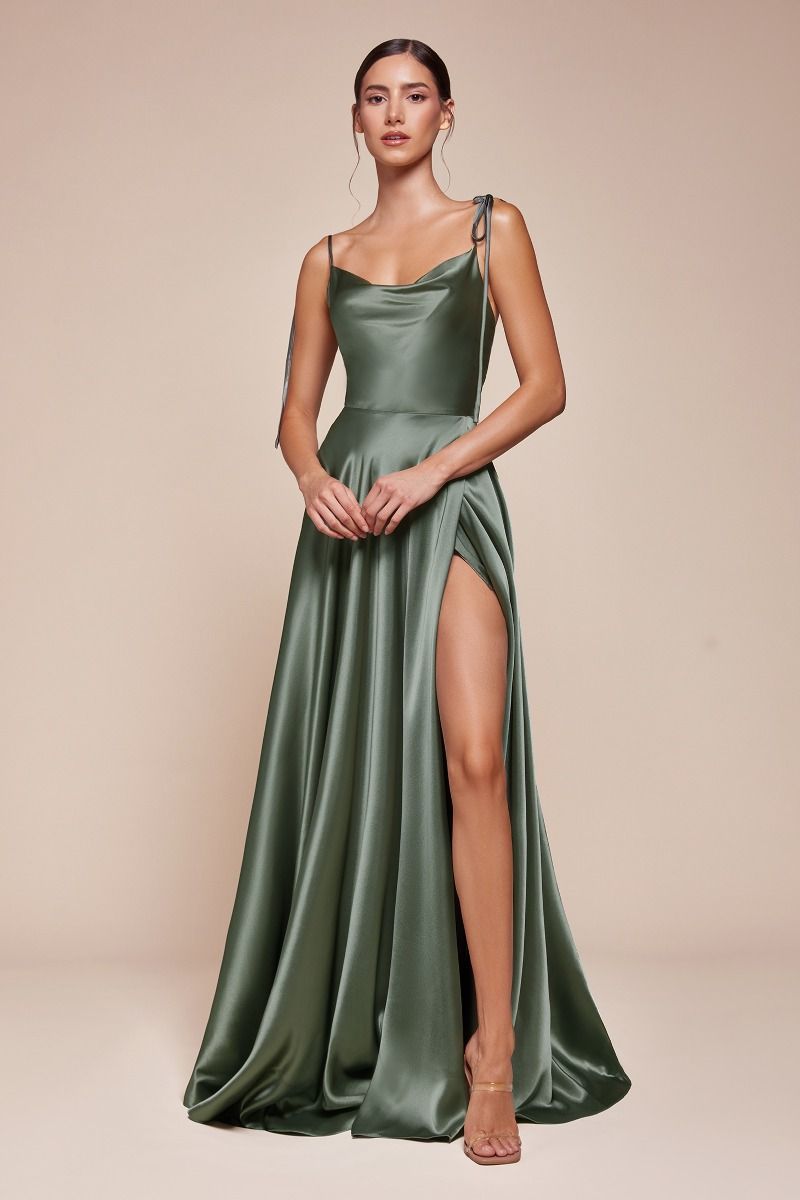 Satin A-Line Dress-02 by Cinderella Divine -BD104