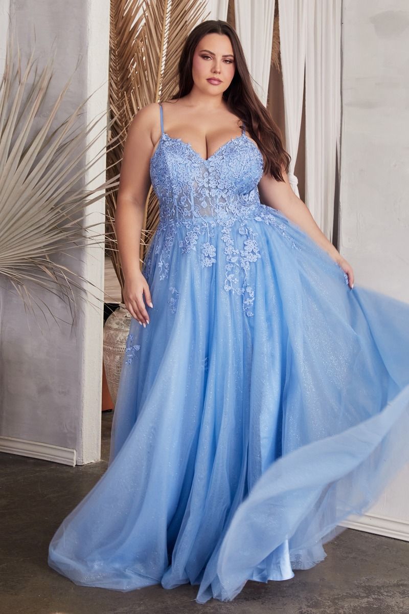 Cinderella Divine -C148C Sleeveless Embroidered Prom Gown