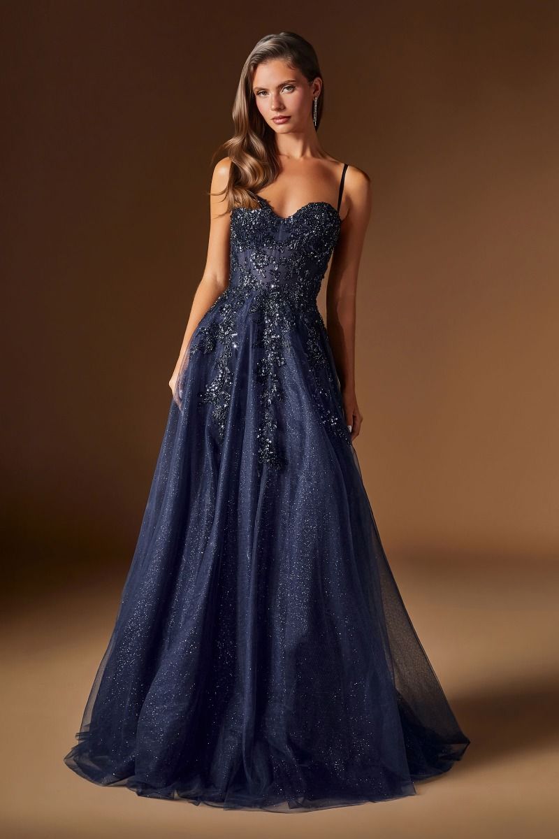 Cinderella Divine -C177 Sweetheart Embellished Glitter A-line Prom Gown