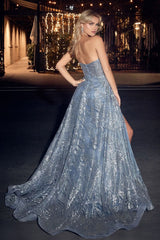 Strapless Glitter Mermaid Gown by Cinderella divine -CB129
