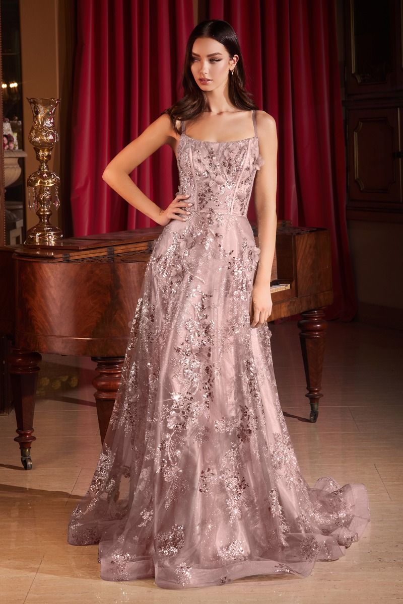 Cinderella Divine -CB144 Sleeveless Scoop A-Line Prom Gown
