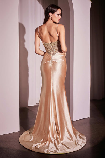 Cinderella Divine -CC0238 Stretch glitter satin & pearl adornment Gown