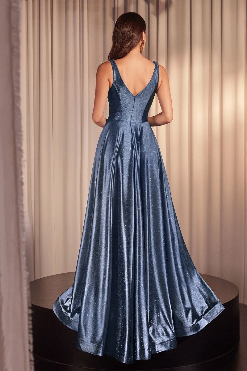 Cinderella Divine -CC2349 Glimmering Satin A-Line Dress