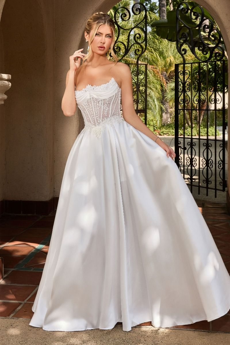 Cinderella Divine -CC511W Embroidered Corset A-line Bridal Dress